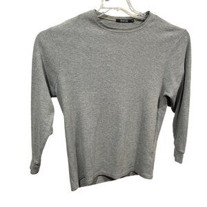 Track 23 Gray Waffle Knit Long Sleeve Shirt XL 100% Cotton Casual Lightweight